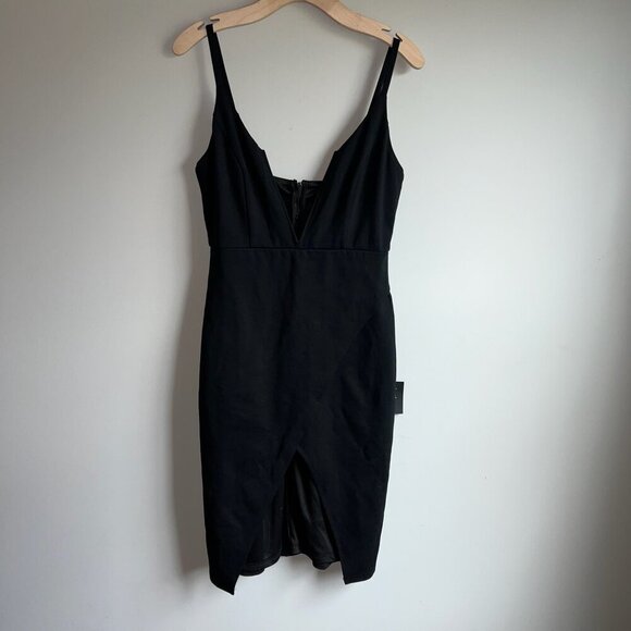 NWT Lulus Just a Girls Night Black Plunge Midi Mini Dress Size Medium - Picture 6 of 11